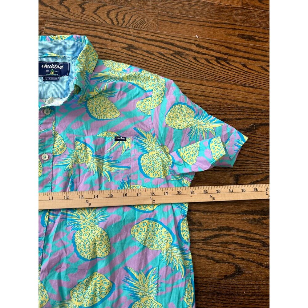 Chubbies Pineapple Friday Shirt‎ Mens Large Multicolor Short Sleeve Button Down - Picture 5 of 7